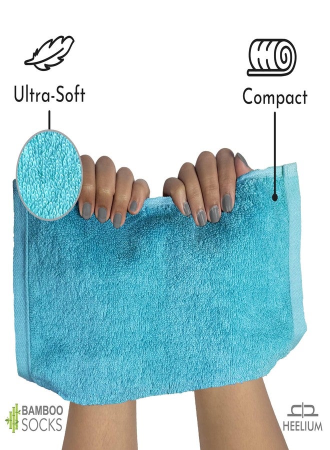 HEELIUM Bamboo Face Towel | Ultra Absorbent & Odour-Free | 3X Softer Than Cotton Towels | 30 x 30 cm - 600 GSM | Pack of 3 - Light Grey, Teal, Peach - Image 2