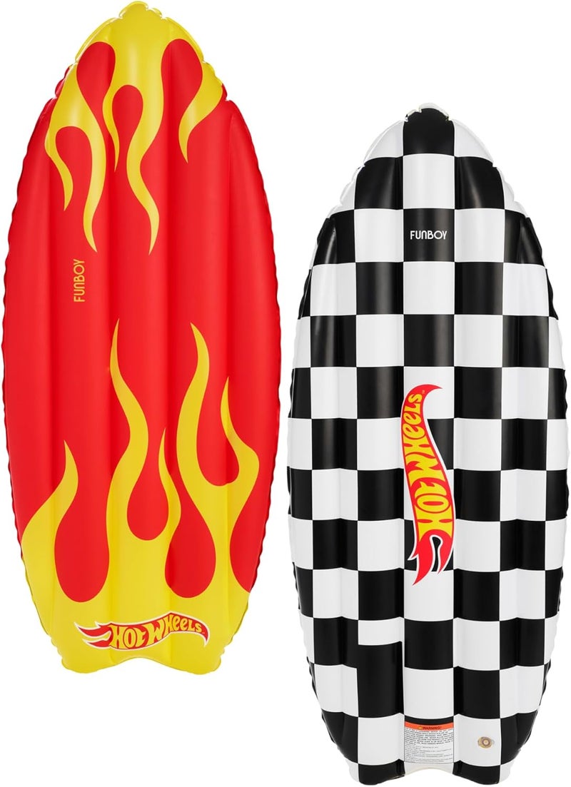 FUNBOY Hot Wheels  FUNBOY Checkered Flame Surfboard Pool Float for Kids 60 2Sided Print Single Float - Image 3