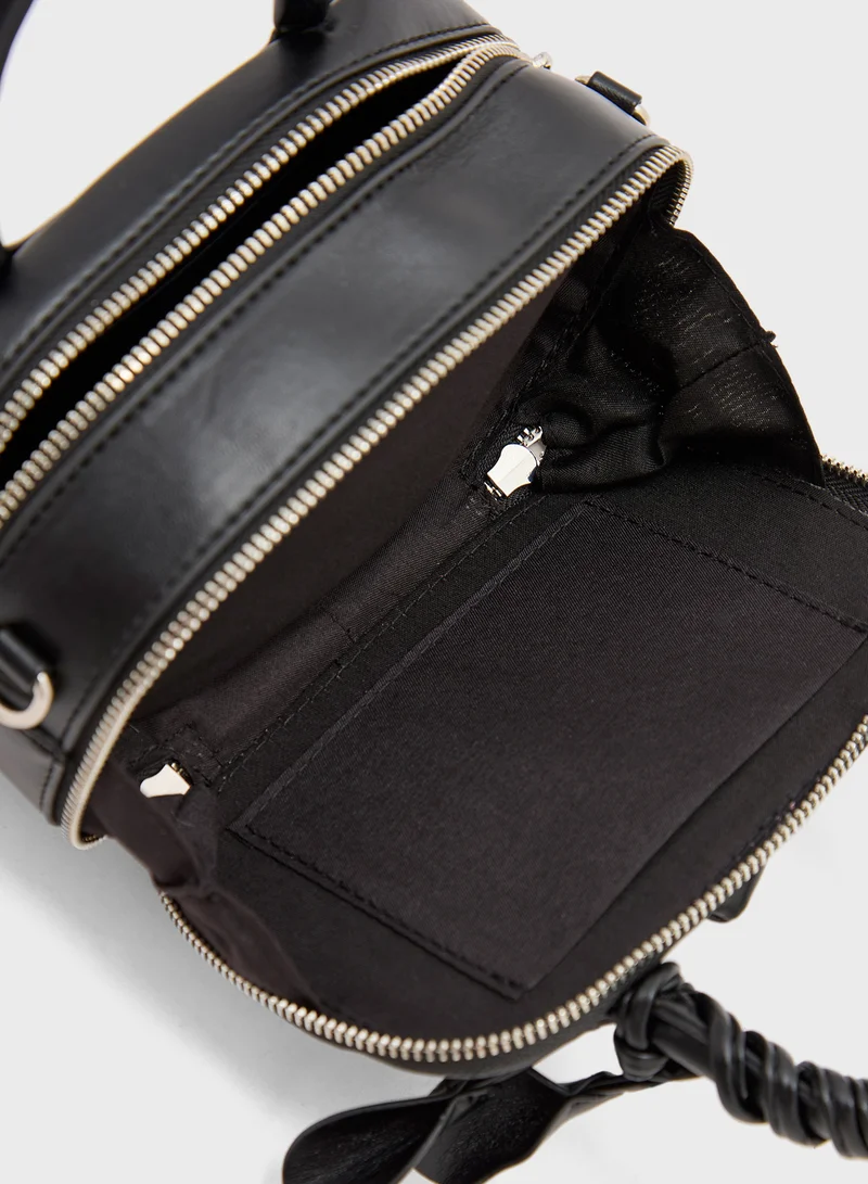 Ginger Rose Floral Double Zip Satchel Bag
