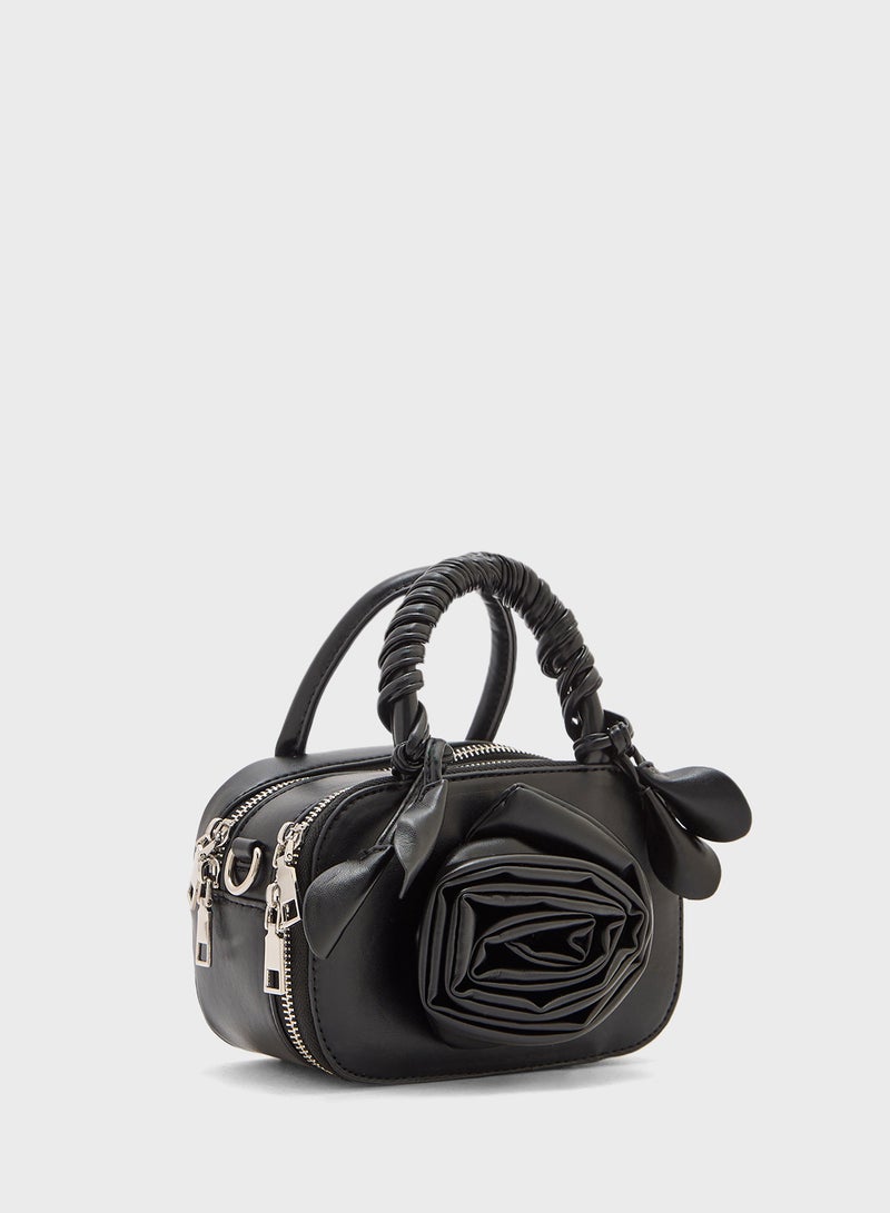 Ginger Rose Floral Double Zip Satchel Bag  - Image 3