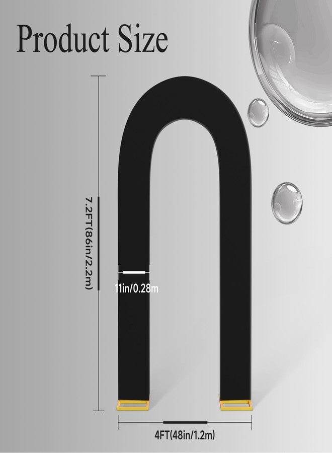 Peomeise 7.2FT Spandex Open Arch Backdrop Cover，U-Shaped 2-Sided Backdrop Cover，Round Top Chiara Stand Cover for Birthday Party Wedding Ceremony Baby Shower Decoration，Black - Image 2