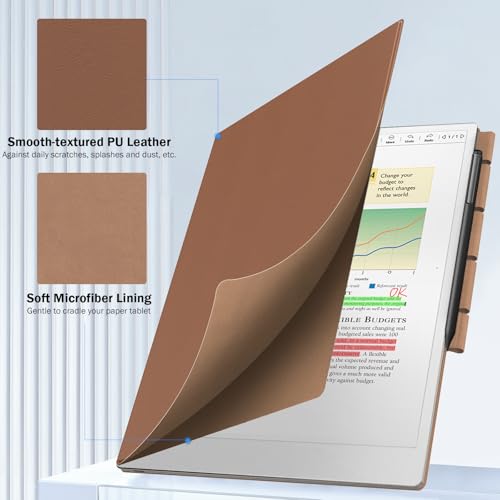 MoKo Case for Remarkable Paper Pro 2024 11.8", Lightweight Ultra-Thin Magnetic Case with Wide Pen Protective Clasp, Auto Sleep/Wake for Remarkable Pro 11.8", Brown - Image 2