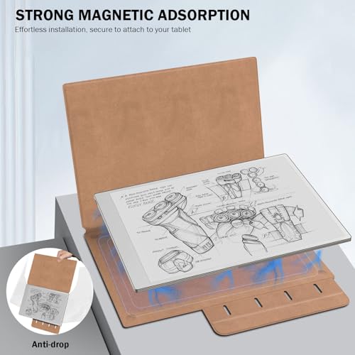MoKo Case for Remarkable Paper Pro 2024 11.8", Lightweight Ultra-Thin Magnetic Case with Wide Pen Protective Clasp, Auto Sleep/Wake for Remarkable Pro 11.8", Brown - Image 4