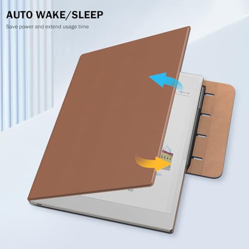 MoKo Case for Remarkable Paper Pro 2024 11.8", Lightweight Ultra-Thin Magnetic Case with Wide Pen Protective Clasp, Auto Sleep/Wake for Remarkable Pro 11.8", Brown - Image 5