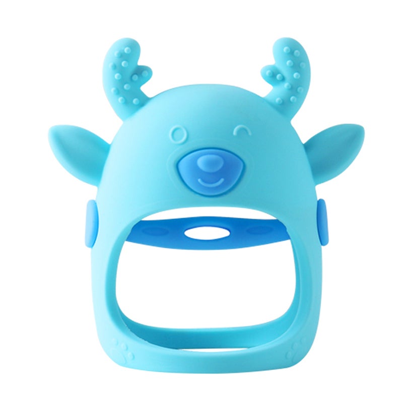 Baby Teether Deer Teething Mitten Baby Teething Glove Teething Pacifier Silicone Chew Toy for Infants 3+ Months - Image 1