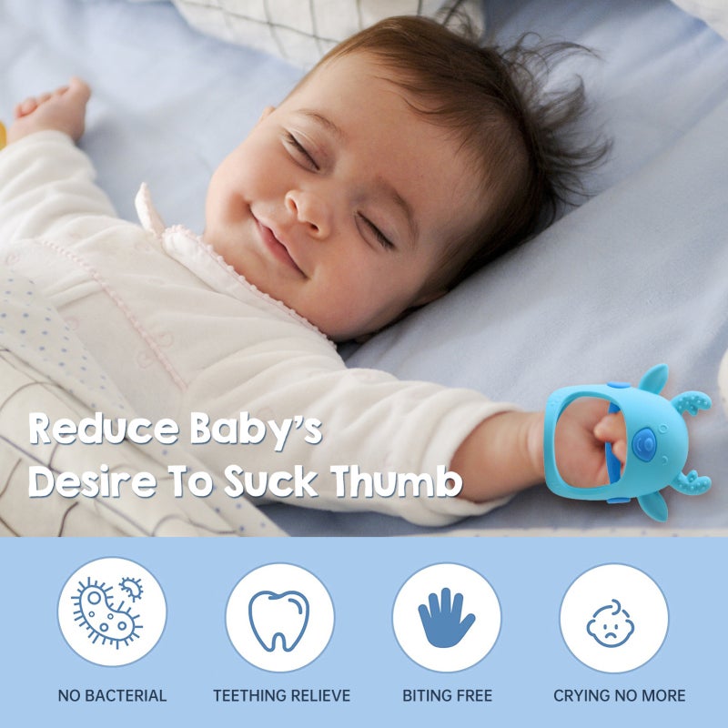 Baby Teether Deer Teething Mitten Baby Teething Glove Teething Pacifier Silicone Chew Toy for Infants 3+ Months - Image 5