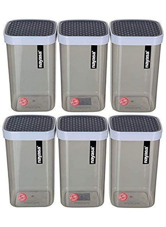 Nayasa Plastic Fusion Containers 1500ml, Set of 6, Grey, Standard - Image 1