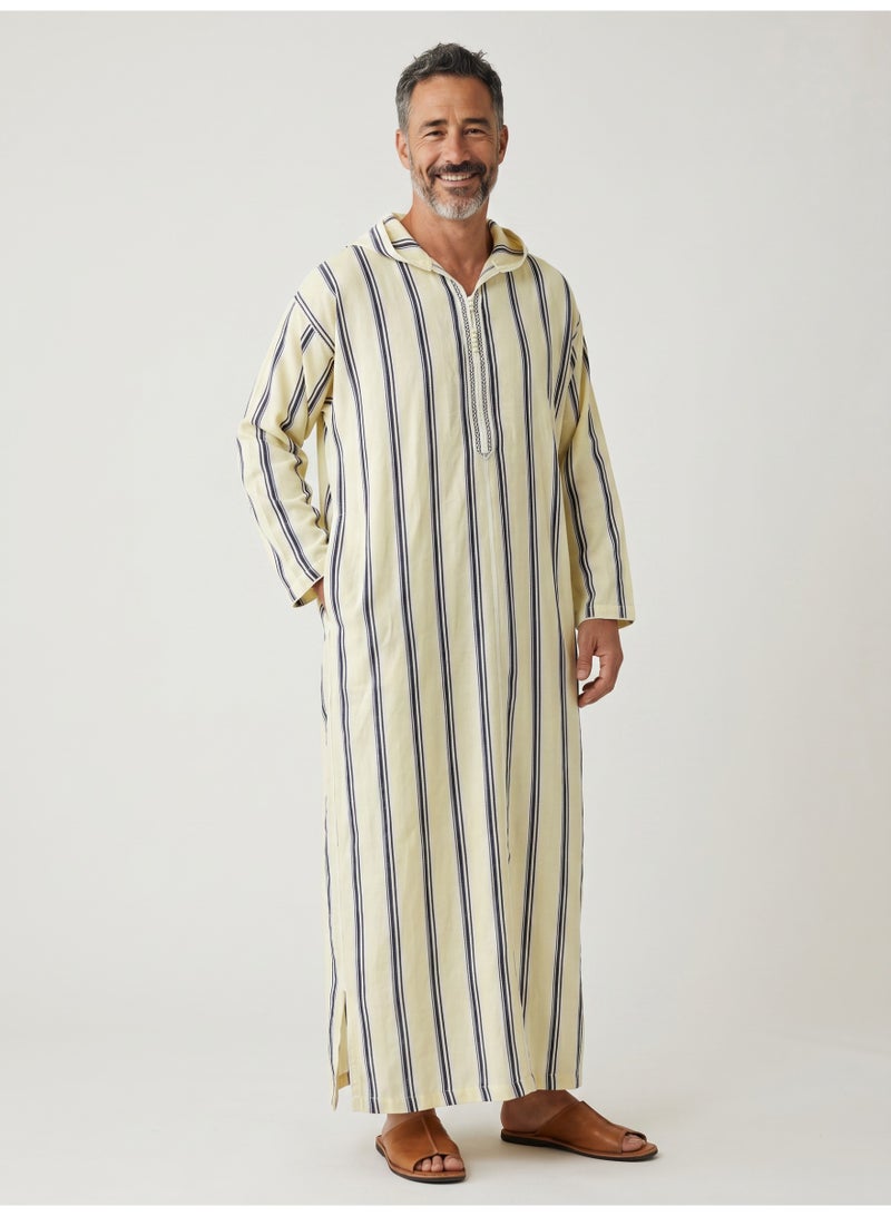 BHNS Men's shirt, nightgown, Moroccan robe, comfortable fit, luxury men's gifts, men's comfortable house robe, long-sleeved Moroccan shirt, men's summer long-sleeved shirt, long-sleeved shirt, men's seven-sleeved robe with comfortable hood, gifts for men - Image 1