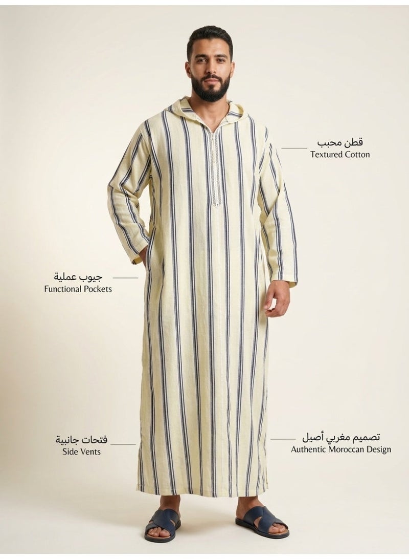 BHNS Men's shirt, nightgown, Moroccan robe, comfortable fit, luxury men's gifts, men's comfortable house robe, long-sleeved Moroccan shirt, men's summer long-sleeved shirt, long-sleeved shirt, men's seven-sleeved robe with comfortable hood, gifts for men - Image 3