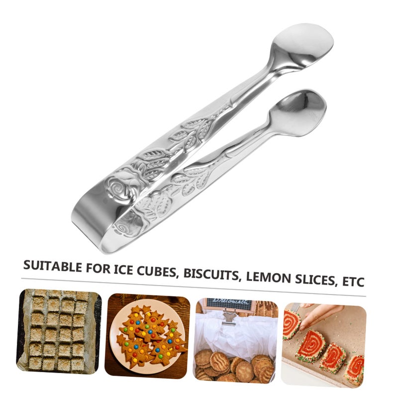 9pcs Mirror Polished Stainless Steel Serving Tongs Elegant Pattern for Buffets Grills Bars Easy Cleaning Comfortable Grip - Image 4