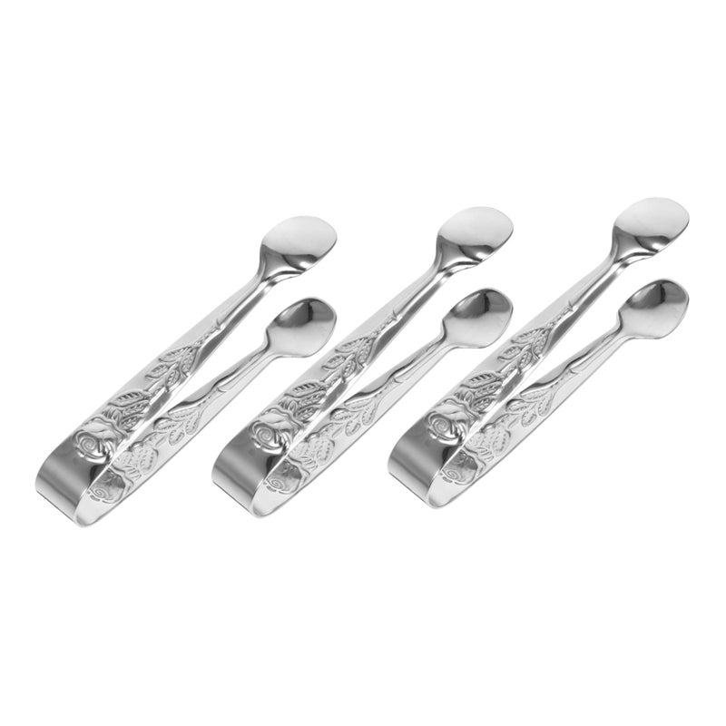 9pcs Mirror Polished Stainless Steel Serving Tongs Elegant Pattern for Buffets Grills Bars Easy Cleaning Comfortable Grip - Image 2