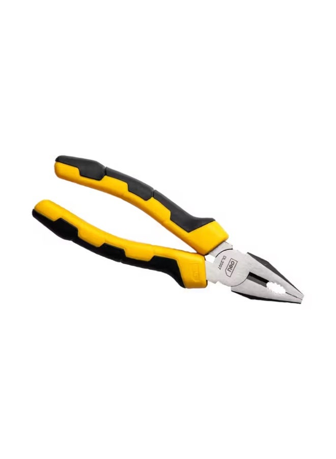 Deli 7-Inch Combination Pliers - Professional High-Leverage Hand Tool for Cutting/Gripping - Black/Yellow - Electrical & DIY Tools for UAE Workshops - Image 2