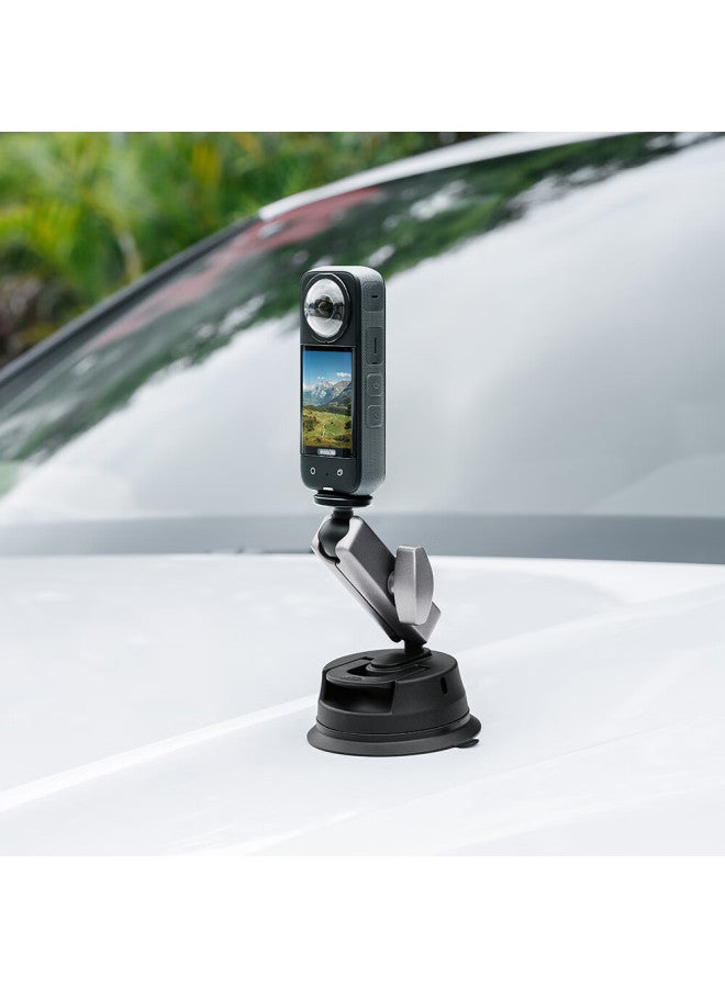 Earlymen Action Camera Suction Cup Mount Compatible With Gopro 13/dji Action 4/5 Pro/insta360 Go 3s And Other Car-mounted Suction Cups, Shooting Bracket Suction Cup Mount Aluminum Alloy Material - Image 3