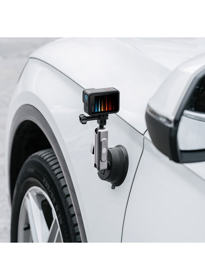 Earlymen Action Camera Suction Cup Mount Compatible With Gopro 13/dji Action 4/5 Pro/insta360 Go 3s And Other Car-mounted Suction Cups, Shooting Bracket Suction Cup Mount Aluminum Alloy Material - Image 2