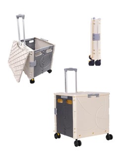 BLOOMING TIME Foldable Utility Rolling Shopping Cart Heavy Duty Portable with 4 Wheels  - Image 3