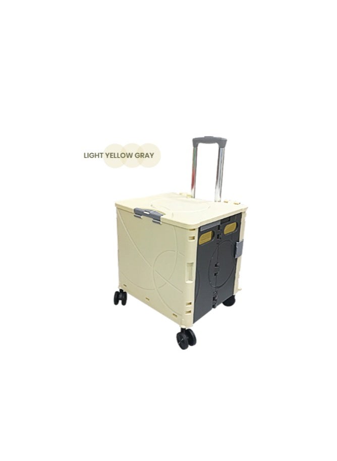 BLOOMING TIME Foldable Utility Rolling Shopping Cart Heavy Duty Portable with 4 Wheels  - Image 4