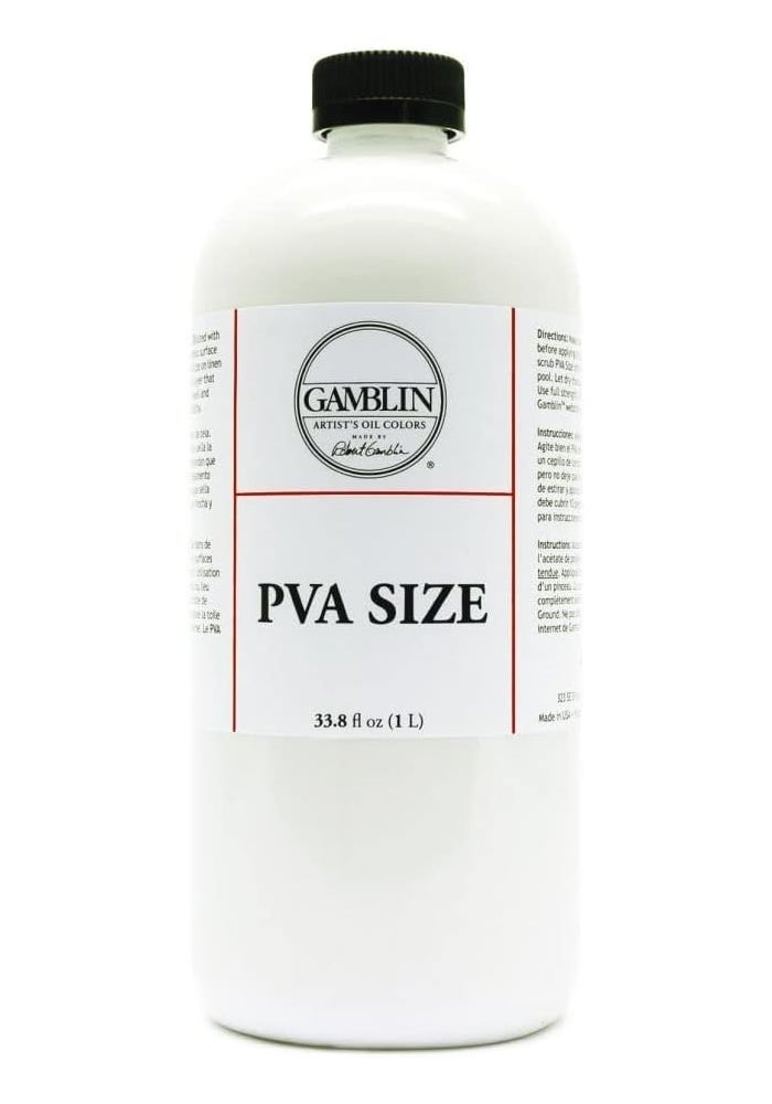 Gamblin PVA Size - 33.8 FL OZ (1 L) - Neutral pH Fabric Sizing for Oil Painting - Image 1