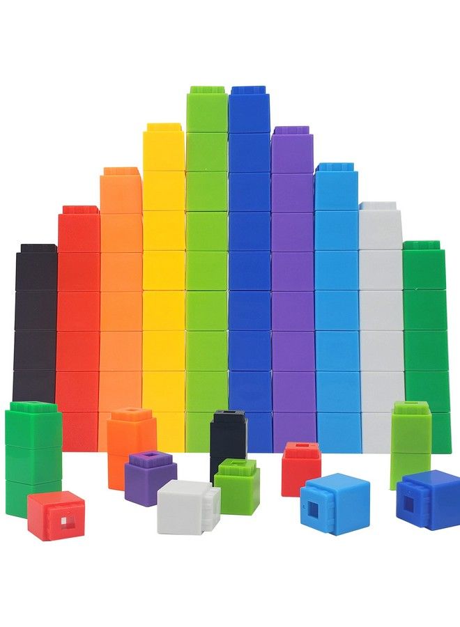 أدوات تعليمية للرياضيات، مكعبات عد، مكعبات أرقام تعليمية، ألعاب صفية، مواد تعليمية لرياض الأطفال، لوازم التعليم المنزلي، مجموعة من 100 مكعب رياضي للأطفال من سن 3 سنوات فما فوق - Image 1
