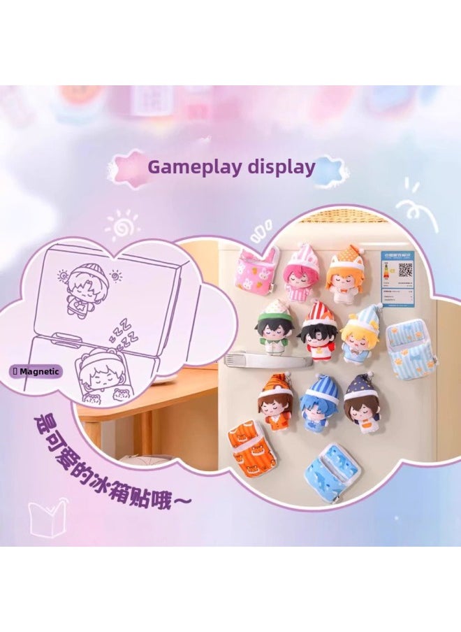 Full-time Master Haomeng Series Magnetic Suction Plush Blind Box Cute Animation Peripheral Hand Ornaments Doll Birthday Gift-Color:Full-time Master Good Dream Series Magnetic Plush Blind Box  - Image 2
