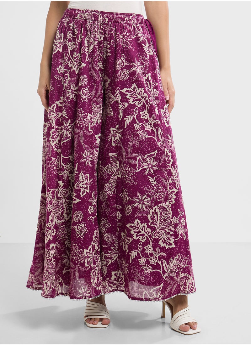 Biba Printed Kurta, Palazo & Dupatta Set  - Image 4