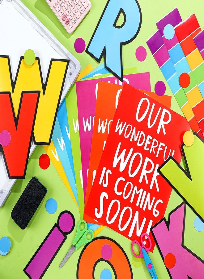 Mooliwe 139 Pcs Student Work Display Bulletin Board Decoration Set Colorful Wow Works Cutouts with Clips Names Display Classroom Wall Decor for Teachers Back to School Supplies(Rainbow,Classic) - Image 4