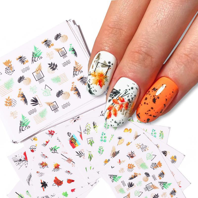 12Pcs/Set Nail Stickers Manicure Stencil Stickers Nail Art Stickers Adhesive Foils DIY Decoration - Image 3