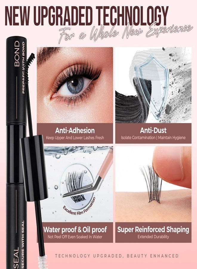 LASHVIEW Lash Glue Bond and Seal Long Lasting Strong Hold Waterproof 2 in 1 Cluster Eyelash Glue for DIY Lash Extensions - Image 3