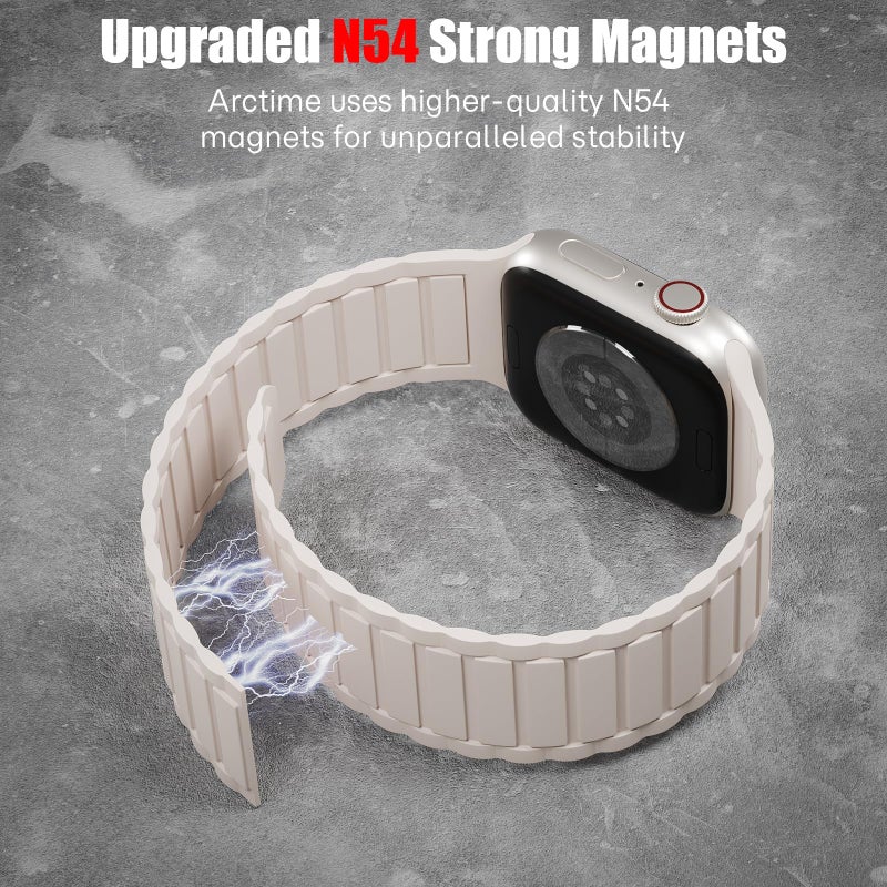 Arctime Silicone Magnetic Band Compatible with Apple Watch for 38mm 40mm 41mm 42mm 44mm 45mm 46mm 49mm, Sport Strap Soft Replacement Wristband for iWatch Ultra 3 2 1 Series 11 10 9 SE 8 7 6 5 4 - Image 2