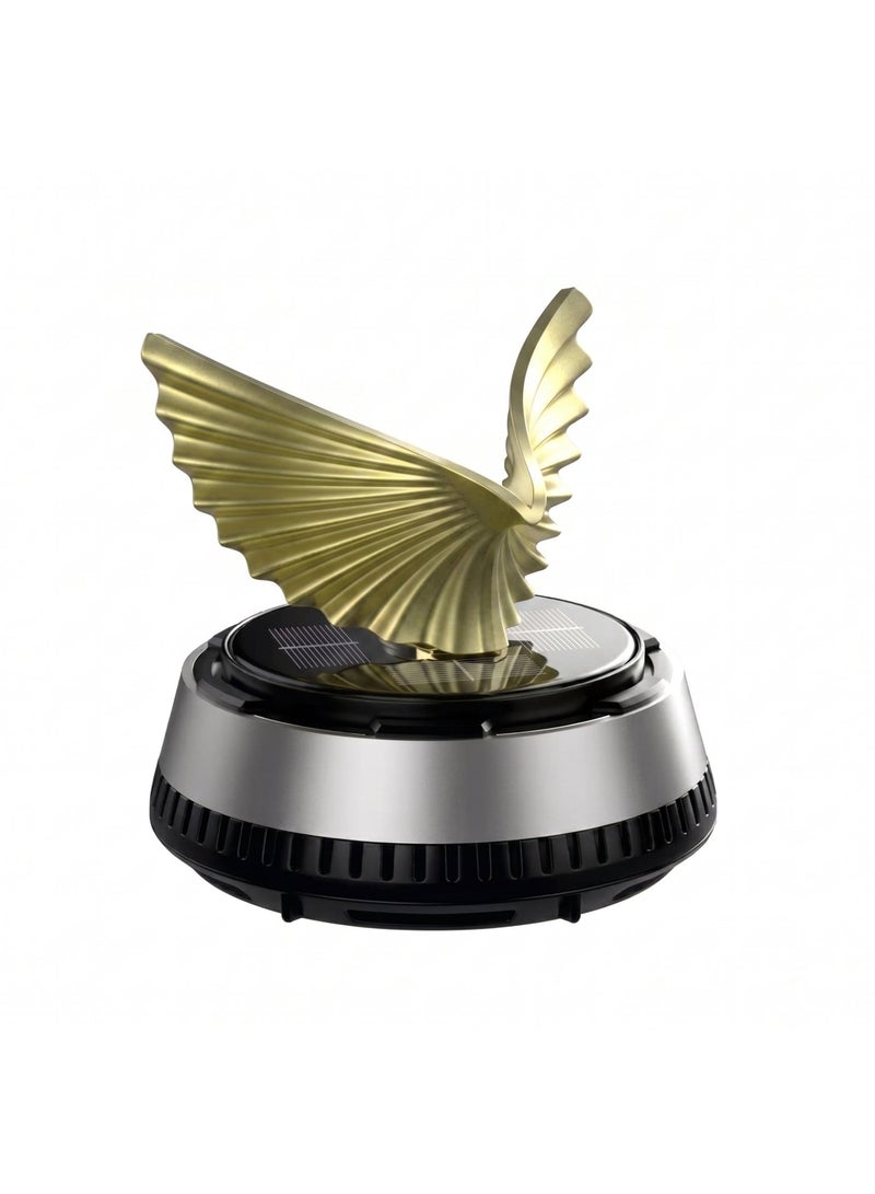 SolidX Solar Powered Rotating Golden Eagle Wing Car Air Freshener | Car Dashboard Interior Decoration with Perfume Liquid & Organic Fragrance I AF-HS-100-D56-S - Image 4