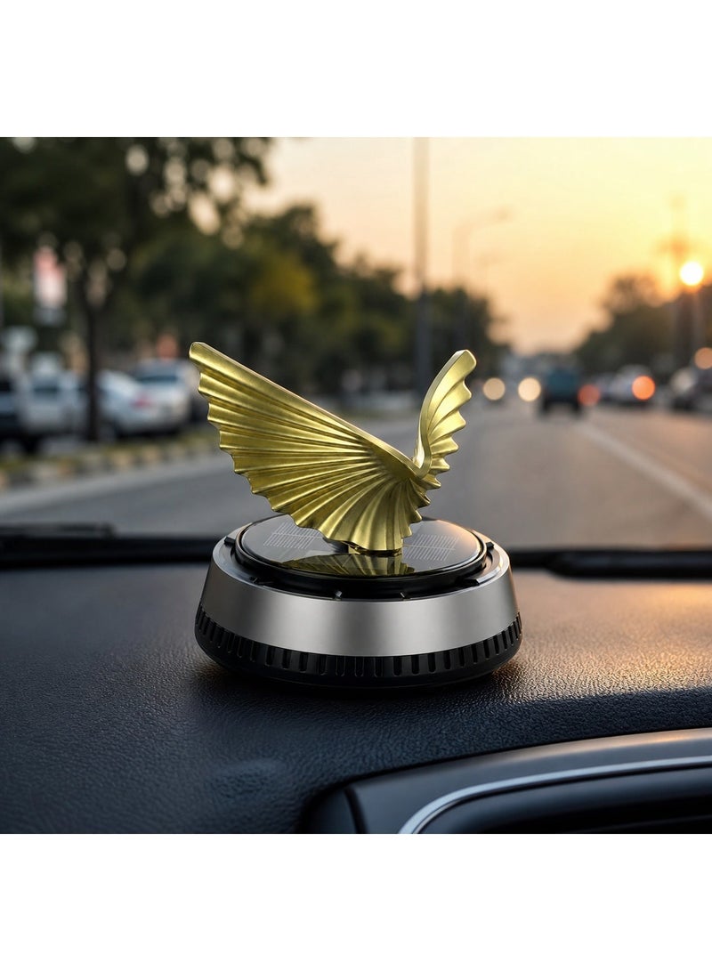SolidX Solar Powered Rotating Golden Eagle Wing Car Air Freshener | Car Dashboard Interior Decoration with Perfume Liquid & Organic Fragrance I AF-HS-100-D56-S - Image 5