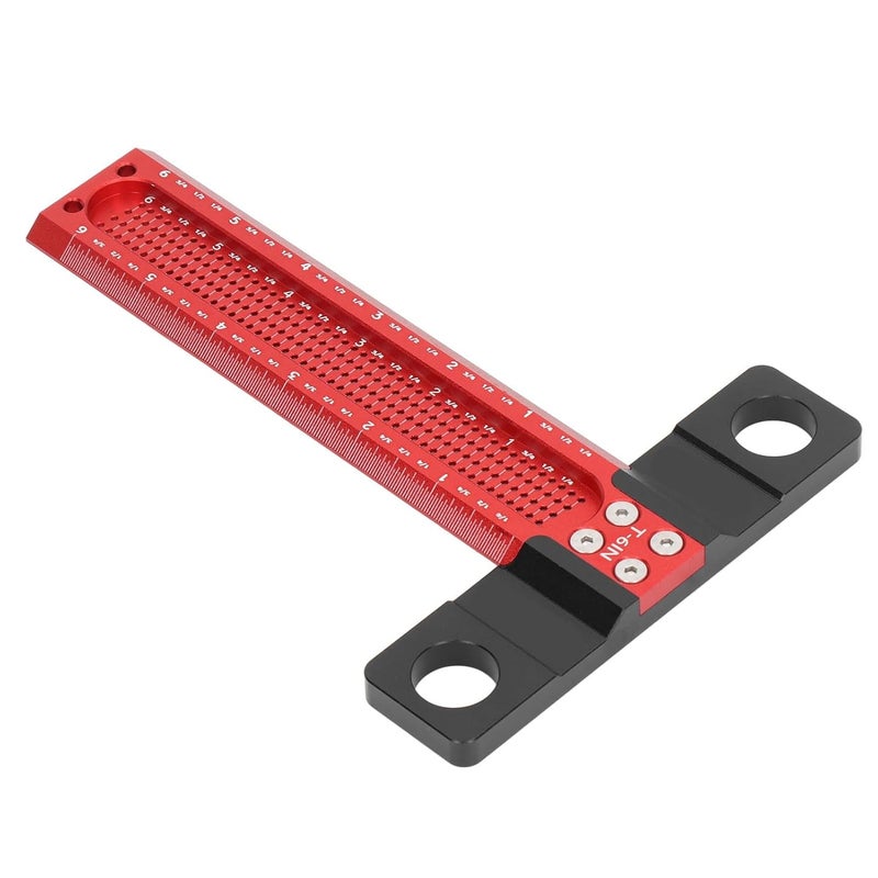 6 Inch Aluminum Alloy Hole Marking T Ruler Precise Woodworking Gauge CNC Machined Rust Proof - Image 4