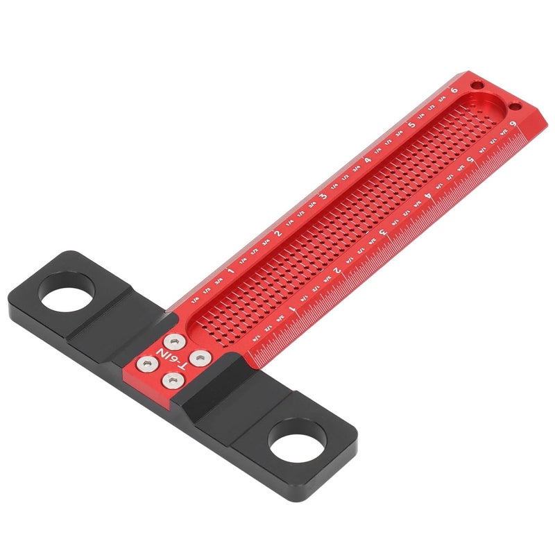 6 Inch Aluminum Alloy Hole Marking T Ruler Precise Woodworking Gauge CNC Machined Rust Proof - Image 5