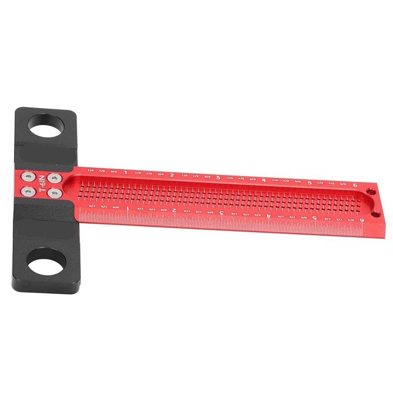 6 Inch Aluminum Alloy Hole Marking T Ruler Precise Woodworking Gauge CNC Machined Rust Proof - Image 3