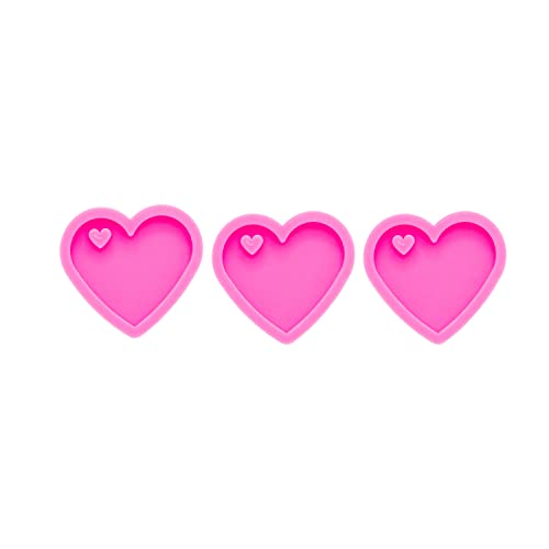 AMZTOART 3pc Super Shiny Mini Heart Resin Silicone Molds, Keychain Mould Crafts Epoxy Resin, Art DIY Charms Mold with 10PC Key Ring(DY0405+DY0405+DY0405) - Image 4