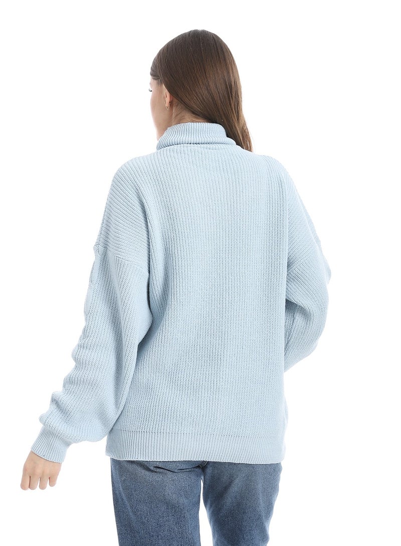 سيزار بلوفر صوف حريمي سادة برقبة عالية وتصميمات متعددة - Image 4