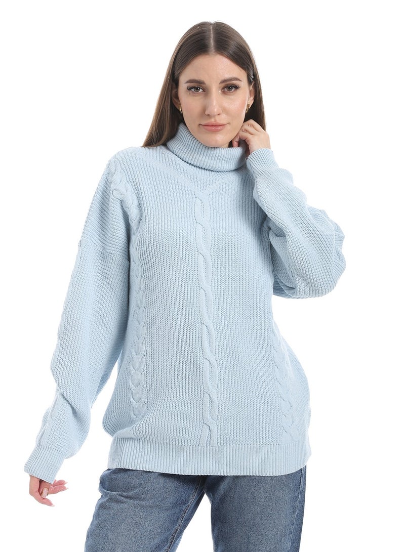 سيزار بلوفر صوف حريمي سادة برقبة عالية وتصميمات متعددة - Image 2