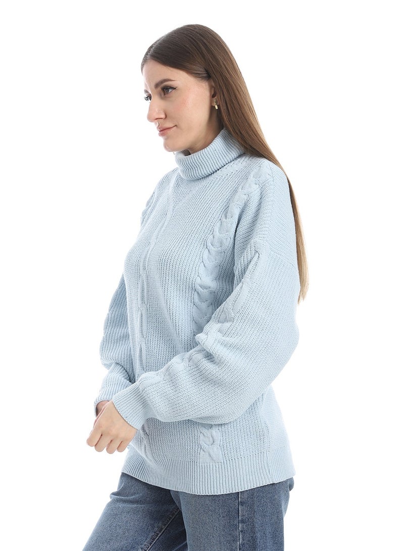 سيزار بلوفر صوف حريمي سادة برقبة عالية وتصميمات متعددة - Image 3