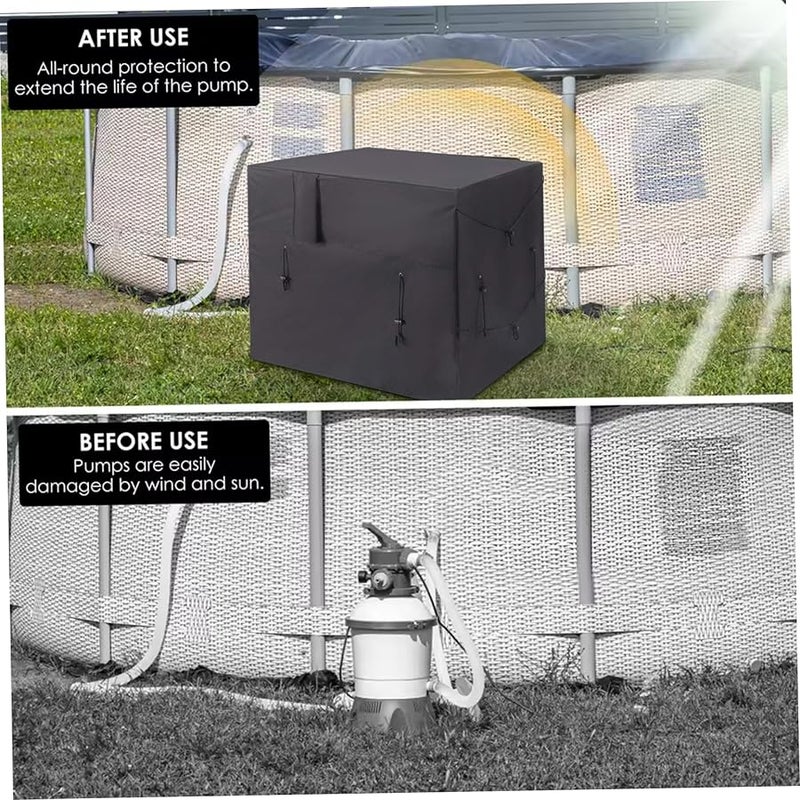 Heavy Duty 210D Waterproof Heat Pump Cover 40x34x31 Inches Winter Protection - Image 4