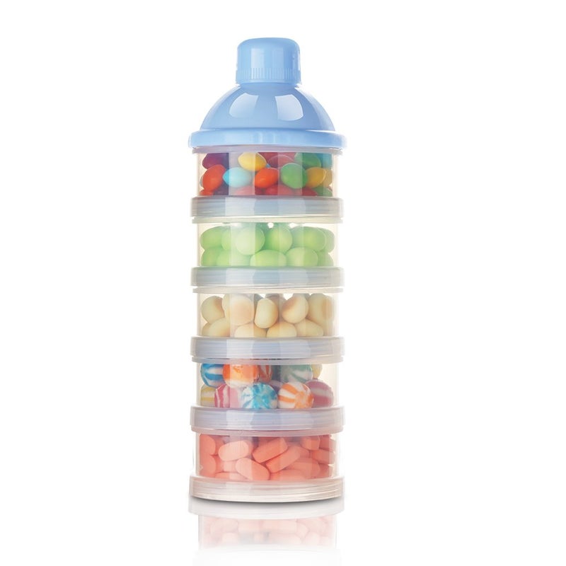 Accmor Formula Dispenser On The Go, 5 Compartments Stackable Formula Container for Travel, Baby Milk Powder Kids Snack Container, BPA Free - Image 4