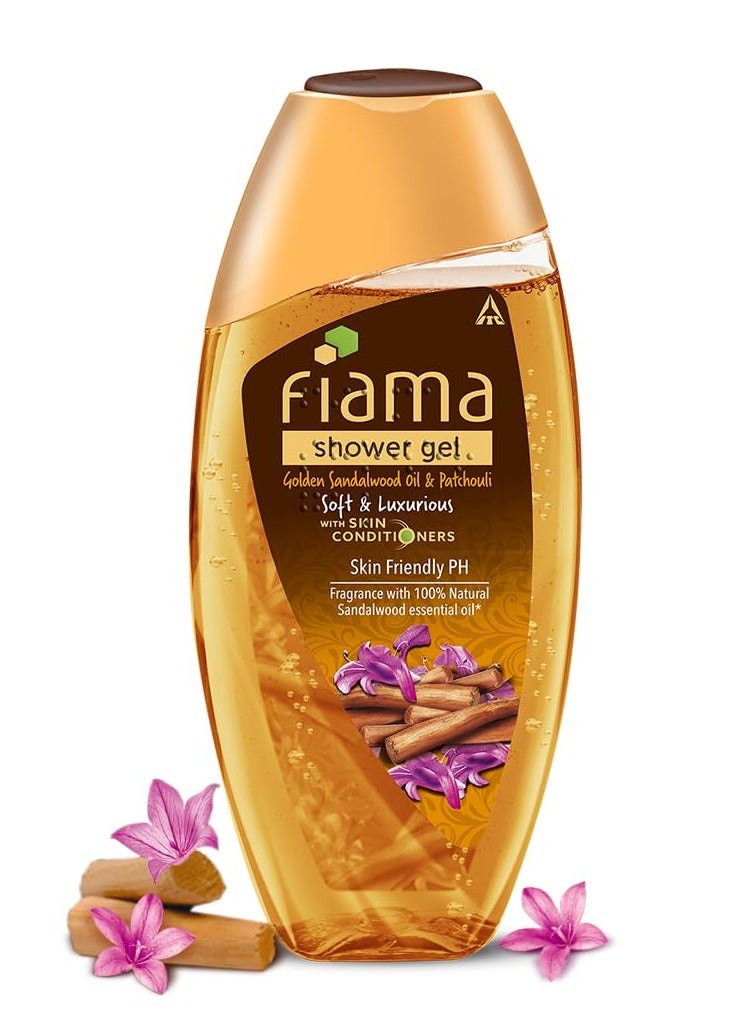 Fiama Body Wash Shower Gel Golden Sandalwood Oil and Patchouli, 250ml, Body Wash for Women & Men with Skin Conditioners for Soft and Luxurious Skin, Suitable for All Skin Types - Image 1