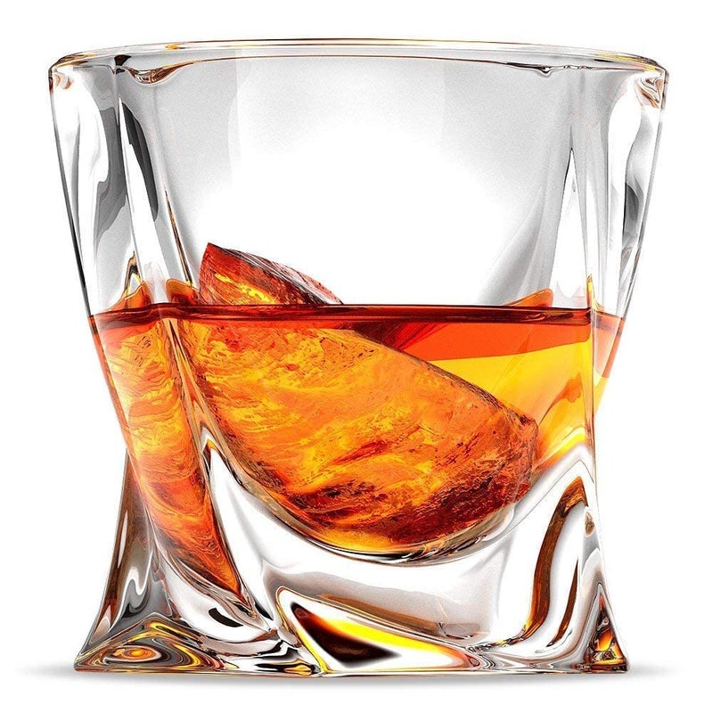 DEVKUVAR Italian Premium Old Fashioned Crystal Whiskey Glass Set 2 300ML Transparent Twist Whiskey 300ML  - Image 5