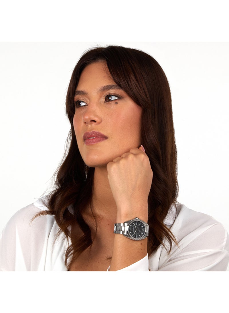 Karl Lagerfeld Women's 35MM Black, Diamond Dust Dial Stainless Steel Watch - R0553101508 - Image 4