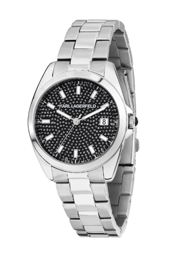 Karl Lagerfeld Women's 35MM Black, Diamond Dust Dial Stainless Steel Watch - R0553101508 - Image 1