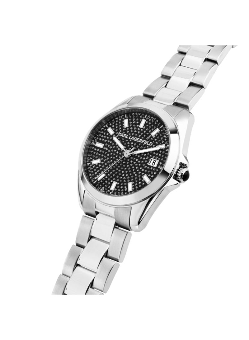 Karl Lagerfeld Women's 35MM Black, Diamond Dust Dial Stainless Steel Watch - R0553101508 - Image 5