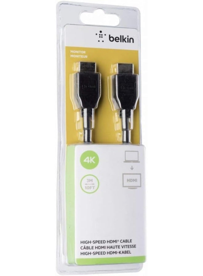 belkin كابل HDMI إلى HDMI صوت وصورة 3 متر من بلكين باللون الأسود - Image 3