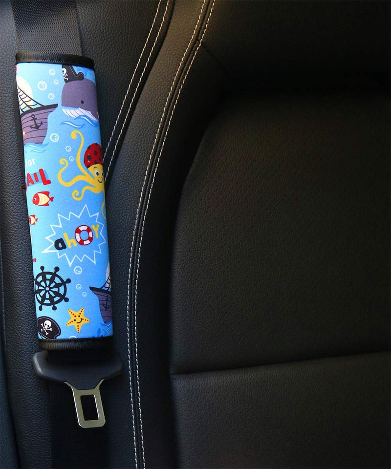 YR Seat Belt Cover for Kids, Soft Comfort Seat Belt Cushion for Children, Cute Cartoon Pattern Car Seat Belt Pads Cover for Girls and Boys, 1 Pack, Pirate - Image 3