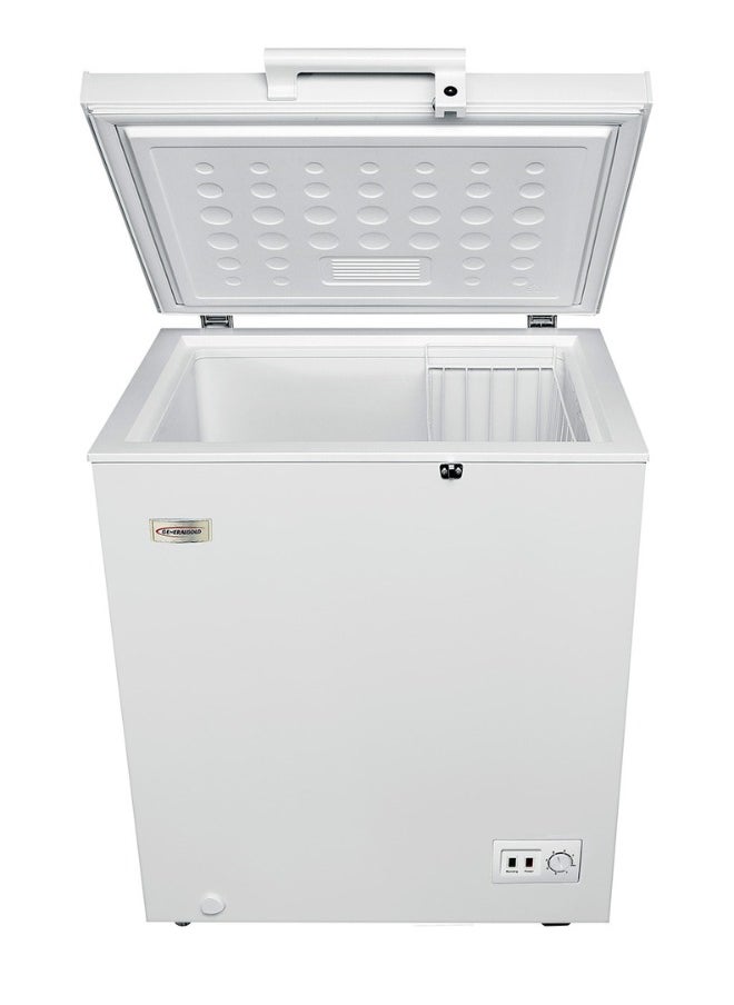 GeneralGold - General Gold 145L Chest Freezer, White Deep Freezer with Defrost, LED Light, Lock & Key, Compact Energy-Efficient Storage Solution - Image 1