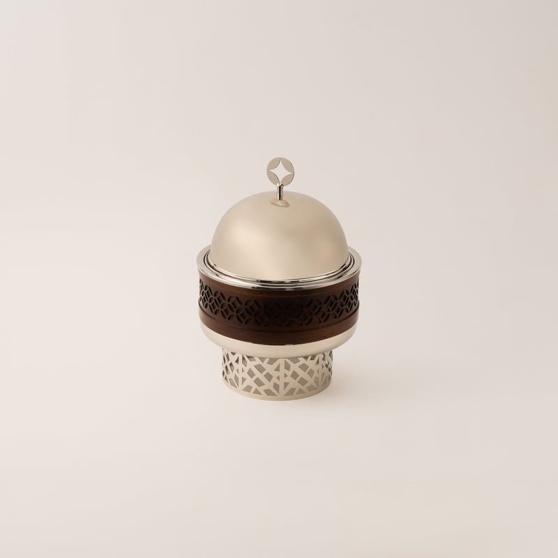 La Mesa small food server with stand in silver metal 1.5 L - Image 1