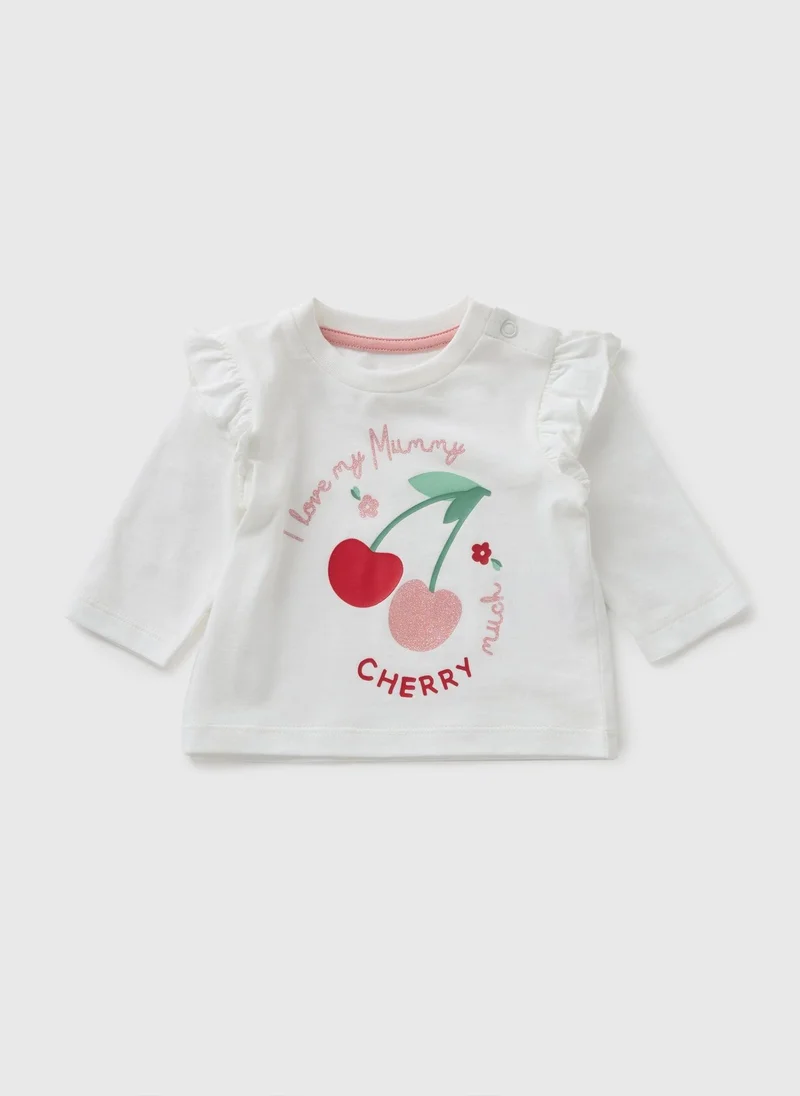 Matalan Baby White Cherry Mummy Top