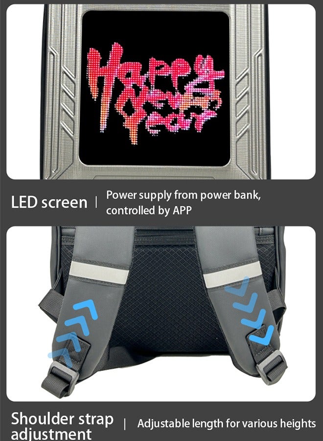 OASIS DESERT LED Backpack Shoulder Light Display Large Screen Cool DIY Hard Shell Waterproof Riding Sports - Image 5